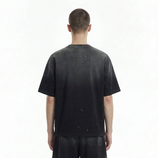 Splatter Dye Washed Distressed Air Mamba Cotton Tee