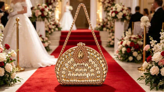 Elegant crystal occasion bag with luxury gold finish
