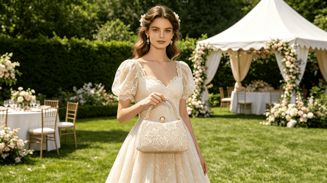 Sophisticated lace evening bag for parties and banquets