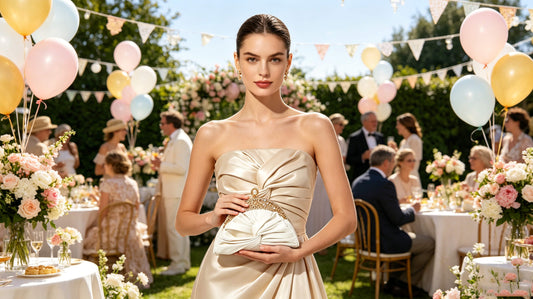 Pearl clasp soft evening bag for bridesmaids