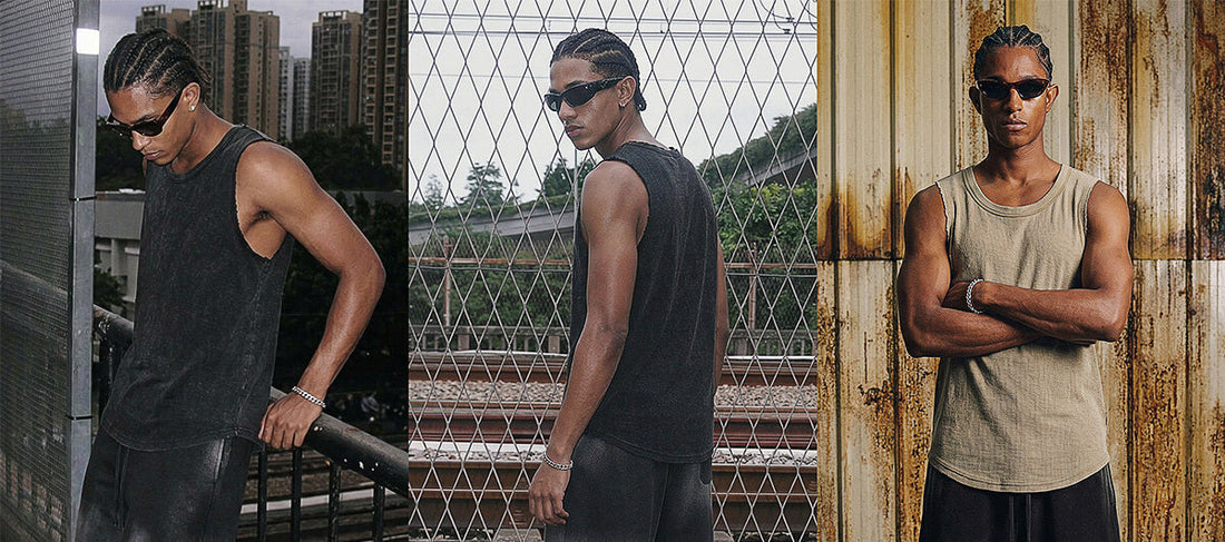 3 Ways to Wear the Men’s Wax‑Dye Waffle Knit Vintage Washed U‑Neck Tank Top – From Street to Beach