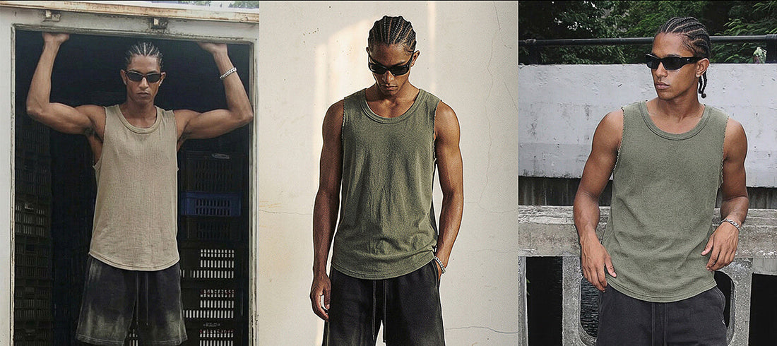 How to Make Your Men’s Wax‑Dye Waffle Knit Vintage Washed U‑Neck Tank Top Last for Years (Care Guide + Reverse Stitch Benefits)