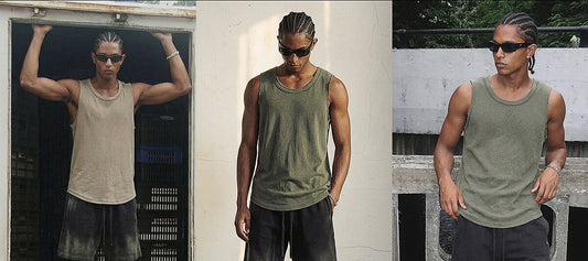 How to Make Your Men’s Wax‑Dye Waffle Knit Vintage Washed U‑Neck Tank Top Last for Years (Care Guide + Reverse Stitch Benefits)