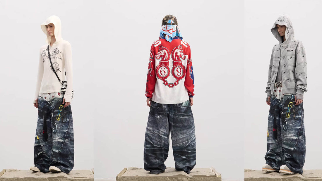 vivdly 3D Graphic Print Baggy Jeans