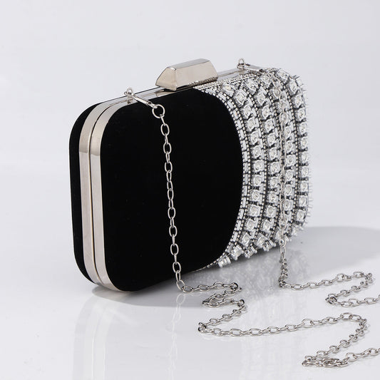 Designer-inspired rhinestone clutch for special events