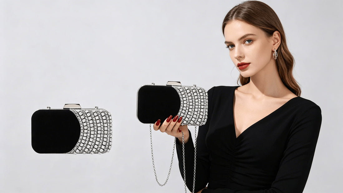 Sparkling crystal handbag sized for smartphone essentials