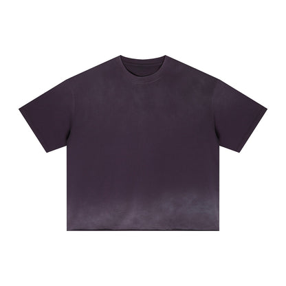Boxy Raw Edge Washed Loose Short Sleeve Tee