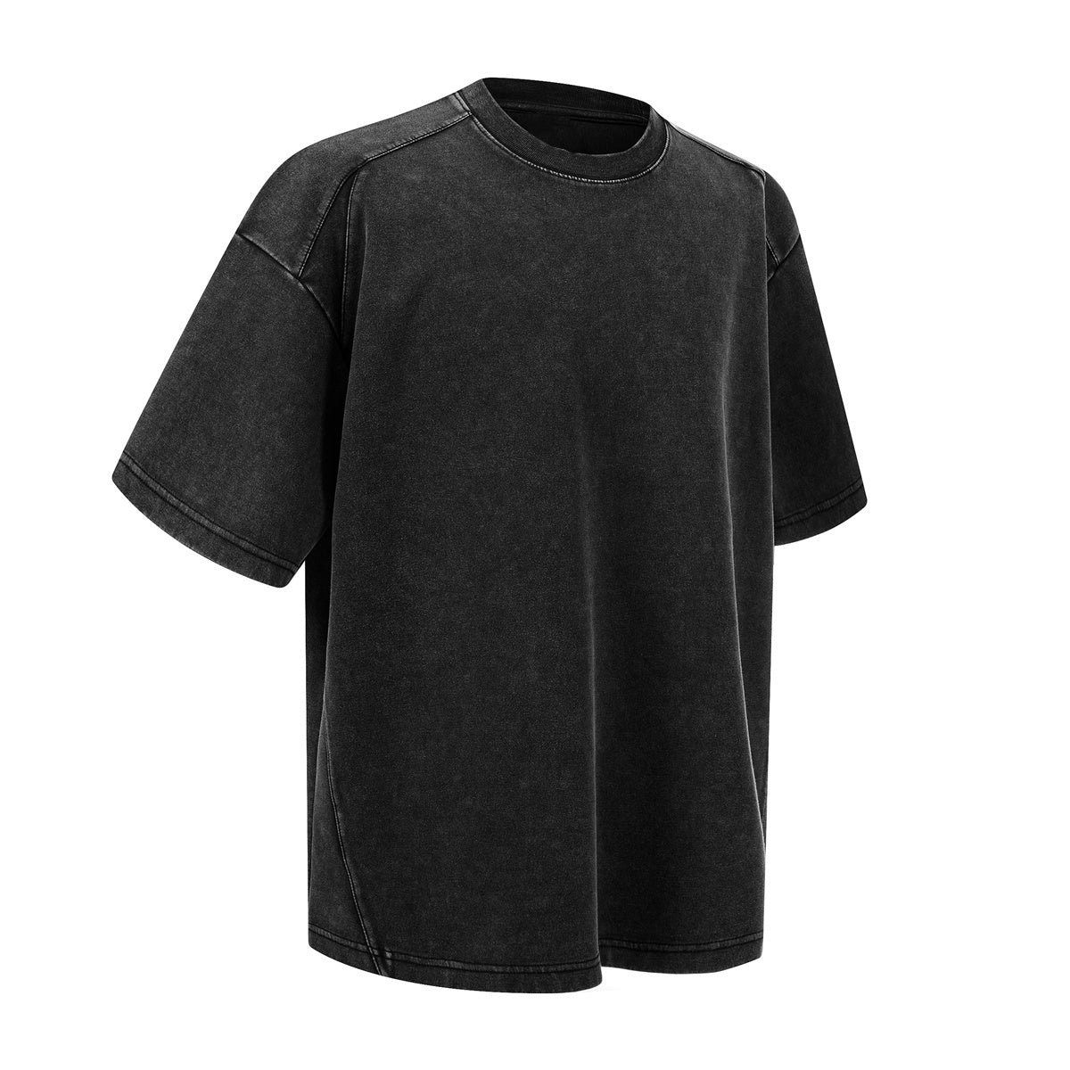 Stone Wash Distressed Short-Sleeve Baggy Tee