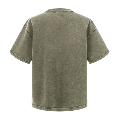 Stone Wash Distressed Short-Sleeve Baggy Tee