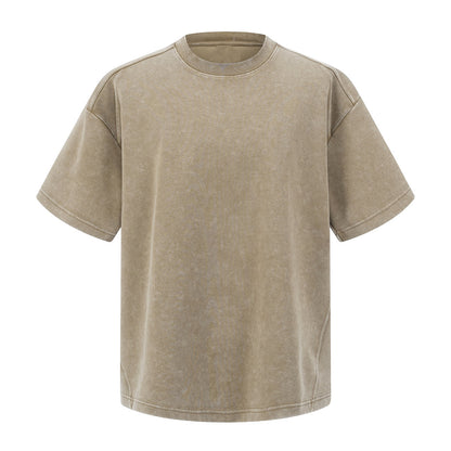 Stone Wash Distressed Short-Sleeve Baggy Tee