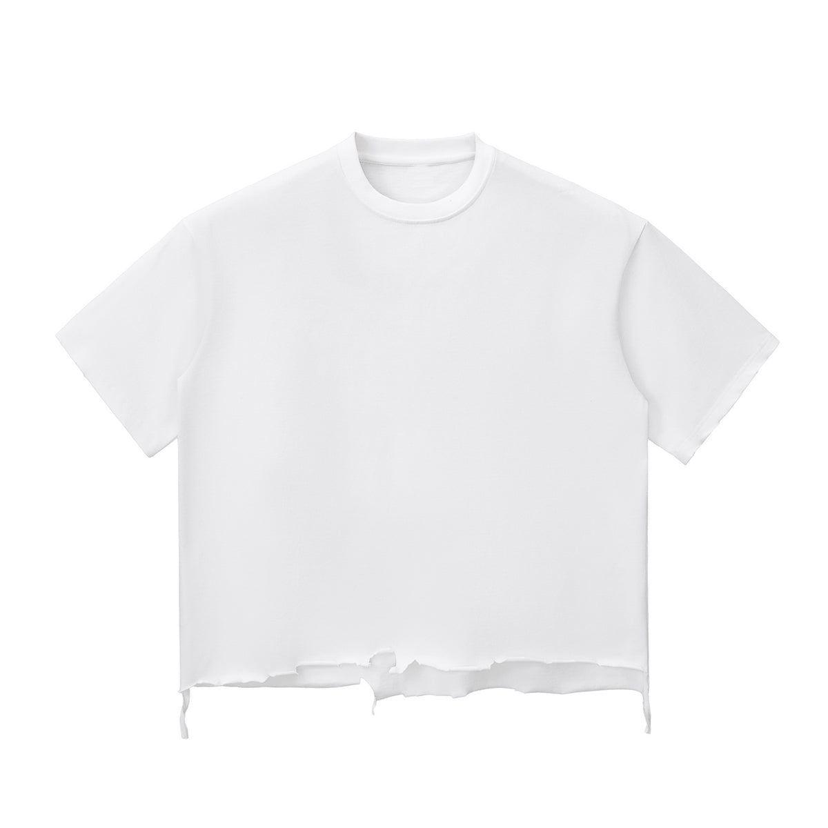 Distressed Oversized Raw Hem Tee