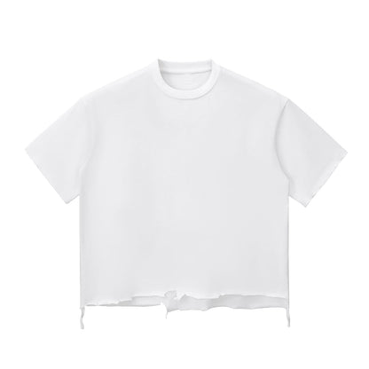 Distressed Oversized Raw Hem Tee