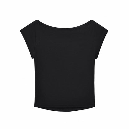 Solid Slim Fit Cropped Hot Girl Tee
