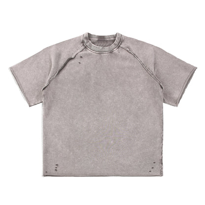 Heavy Washed Wax-Dyed High Street Raglan Tee 350gsm