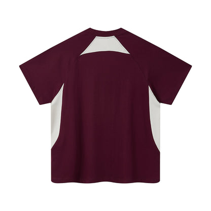 Color Block Oversized Sporty Raglan T-Shirt
