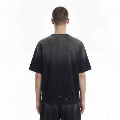 Splatter Dye Washed Distressed Air Mamba Cotton Tee