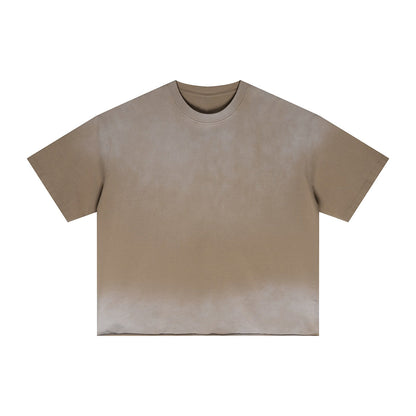 Boxy Raw Edge Washed Loose Short Sleeve Tee