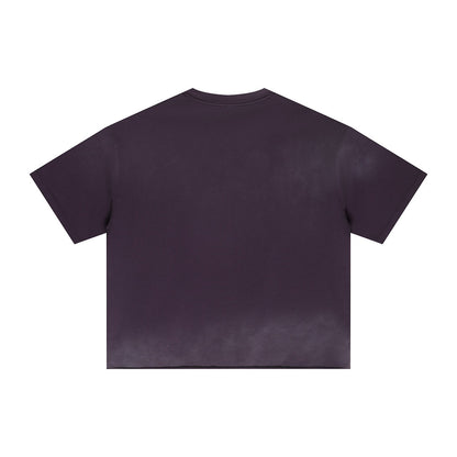 Boxy Raw Edge Washed Loose Short Sleeve Tee