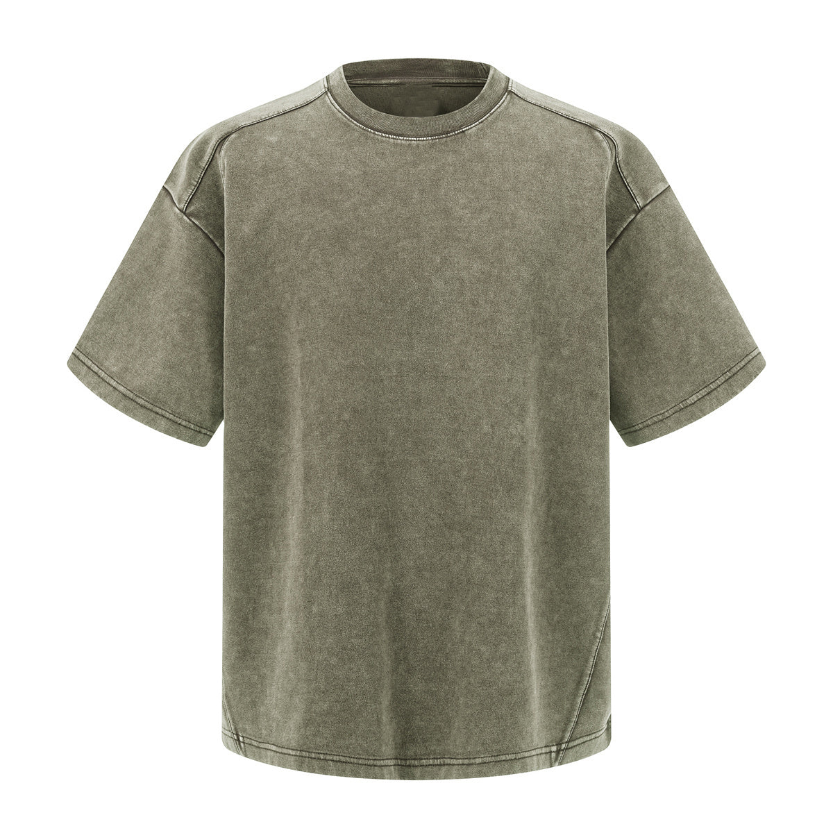 Stone Wash Distressed Short-Sleeve Baggy Tee