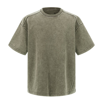 Stone Wash Distressed Short-Sleeve Baggy Tee