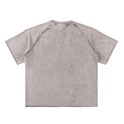 Heavy Washed Wax-Dyed High Street Raglan Tee 350gsm