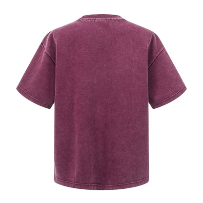 Stone Wash Distressed Short-Sleeve Baggy Tee