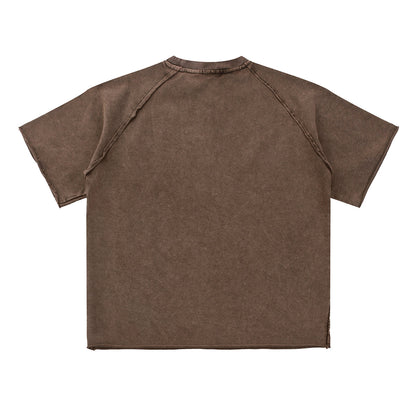 Heavy Washed Wax-Dyed High Street Raglan Tee 350gsm