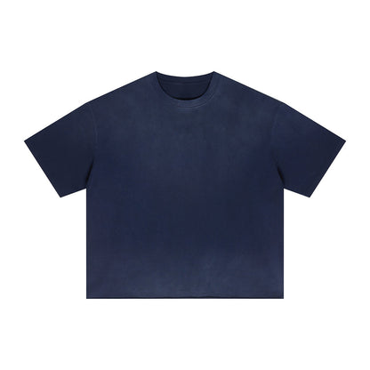 Boxy Raw Edge Washed Loose Short Sleeve Tee