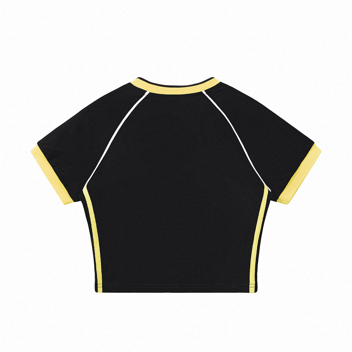 Contrast V-Neck Slim Fit Cropped Y2K Tee