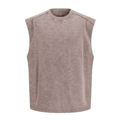 Raw Edge Distressed Studded Sleeveless Tee