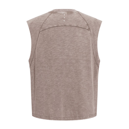 Raw Edge Distressed Studded Sleeveless Tee