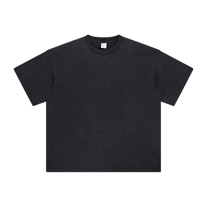 Women's loose cut tee with hand-distressed vintage treatment