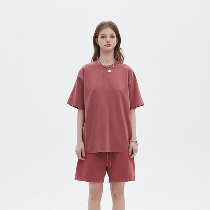 Women's loose fit distressed t-shirt in heavyweight 250gsm cotton