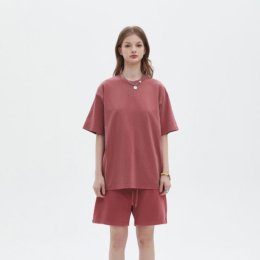 Women's loose fit distressed t-shirt in heavyweight 250gsm cotton