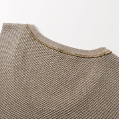 Wax-Dye Waffle Knit Vintage Washed U-Neck Tank Top