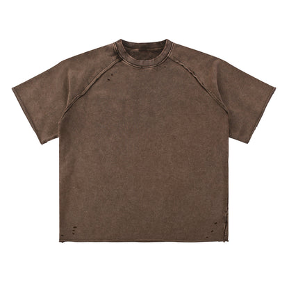 Heavy Washed Wax-Dyed High Street Raglan Tee 350gsm