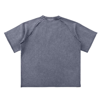 Heavy Washed Wax-Dyed High Street Raglan Tee 350gsm