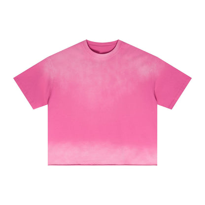 Boxy Raw Edge Washed Loose Short Sleeve Tee