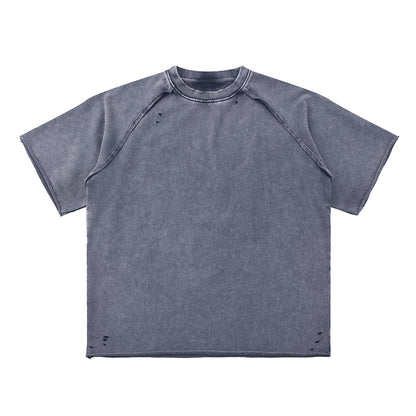Heavy Washed Wax-Dyed High Street Raglan Tee 350gsm