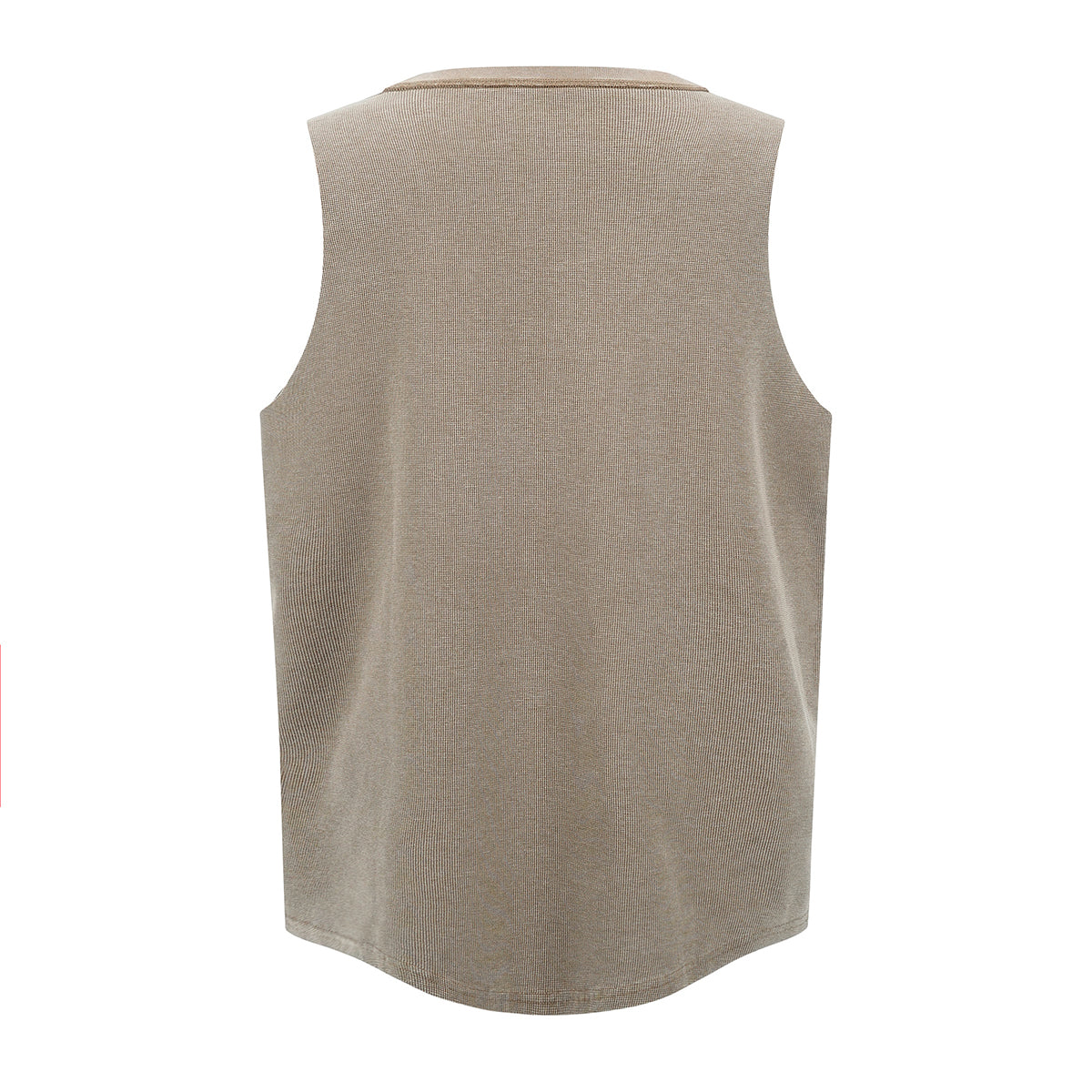 Wax-Dye Waffle Knit Vintage Washed U-Neck Tank Top