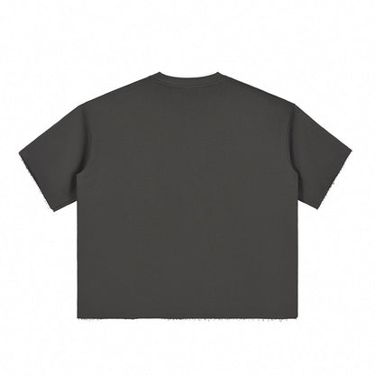Boxy Cropped Raw Edge T-Shirt