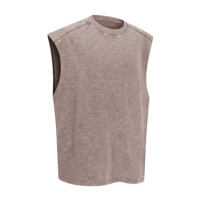 Raw Edge Distressed Studded Sleeveless Tee