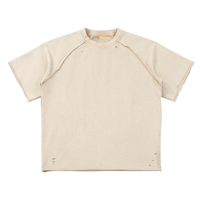 Heavy Washed Wax-Dyed High Street Raglan Tee 350gsm