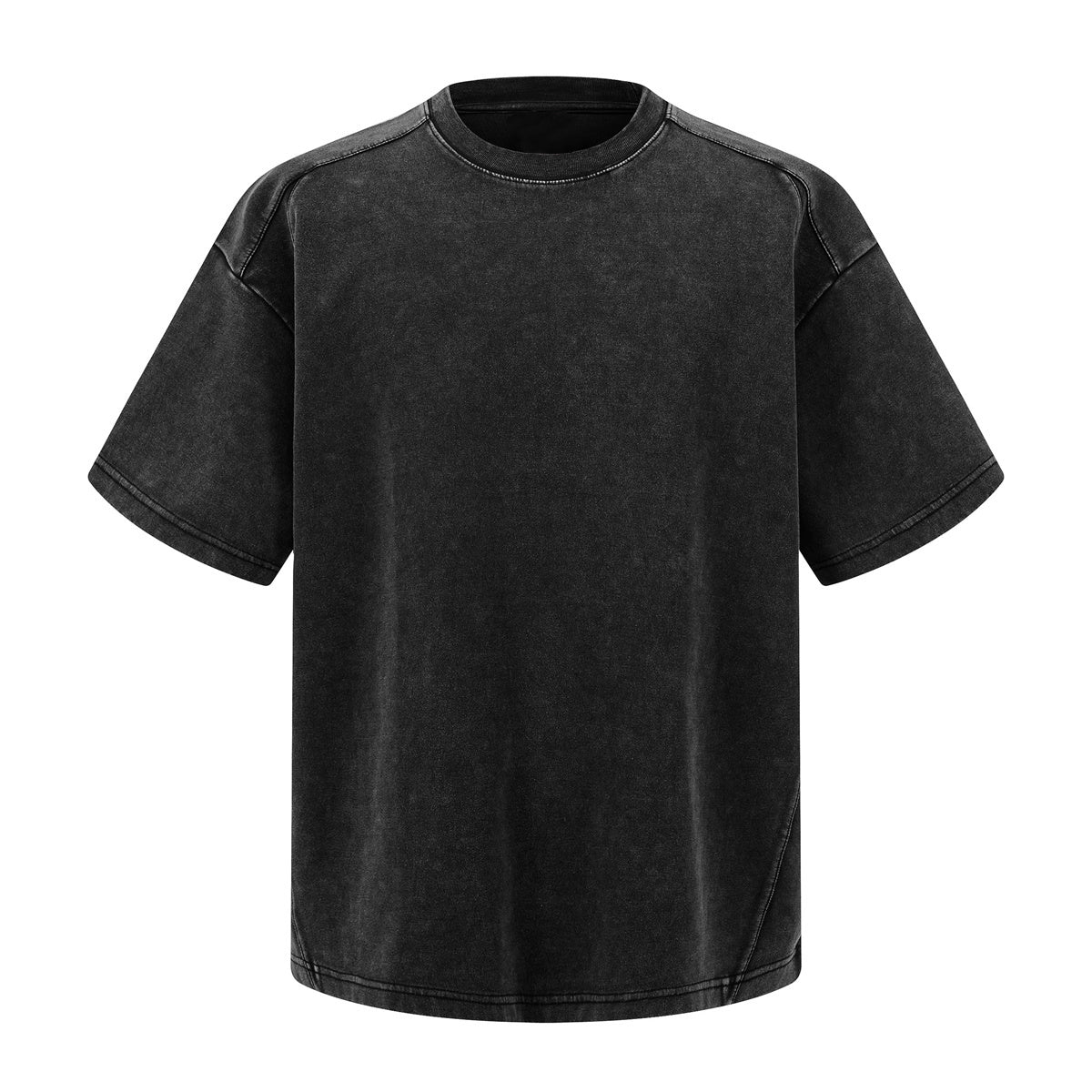Stone Wash Distressed Short-Sleeve Baggy Tee