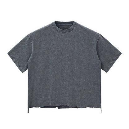 Distressed Oversized Raw Hem Tee