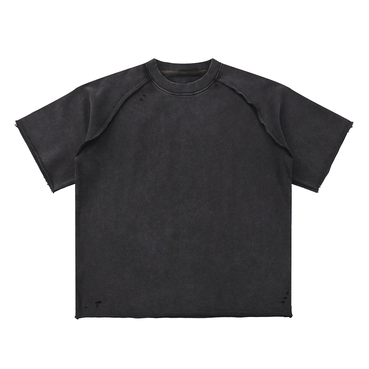 Heavy Washed Wax-Dyed High Street Raglan Tee 350gsm