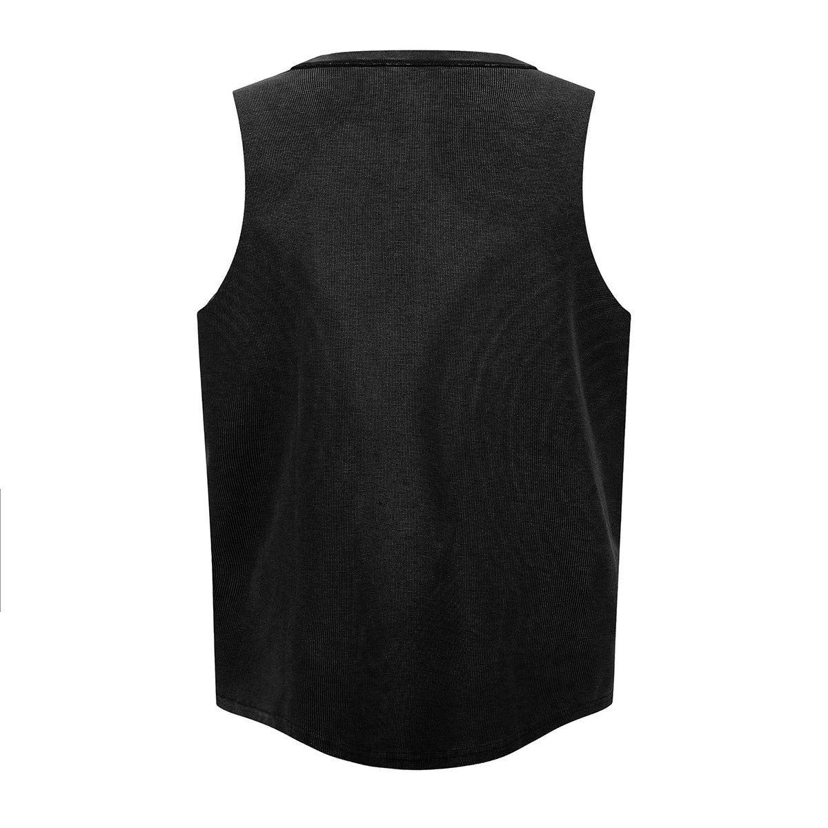 Wax-Dye Waffle Knit Vintage Washed U-Neck Tank Top