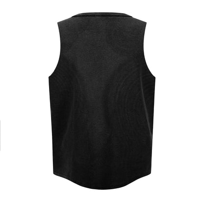 Wax-Dye Waffle Knit Vintage Washed U-Neck Tank Top