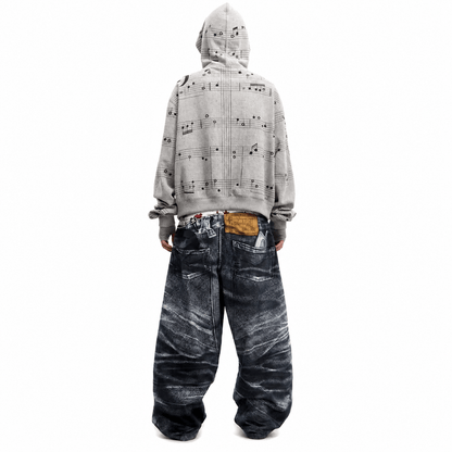 Oversized wide leg streetwear denim pants