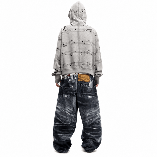 Oversized wide leg streetwear denim pants